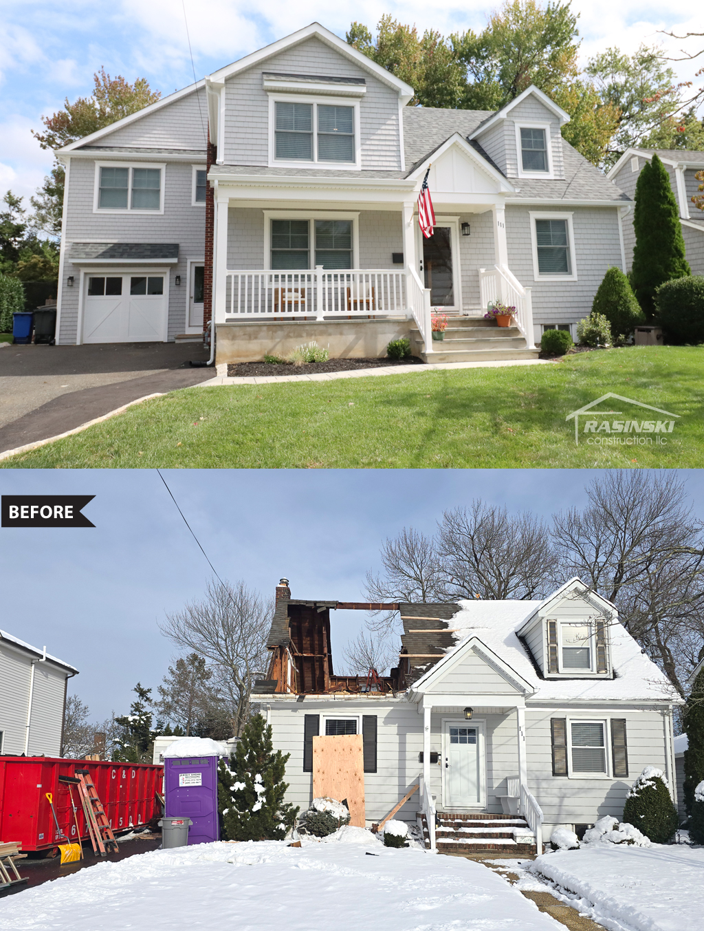 Monmouth County NJ home with a home addition completed by Rasinski Construction | rasinskiconstructionnj.com